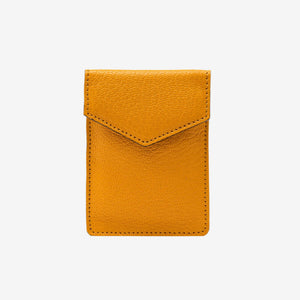 6 of 10: tusk-2002-mini-leather-card-case-orange-front