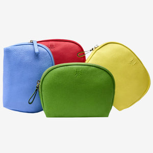 6 of 10: tusk-767-leather-clam-shape-cosmetic-case-all-colours-front