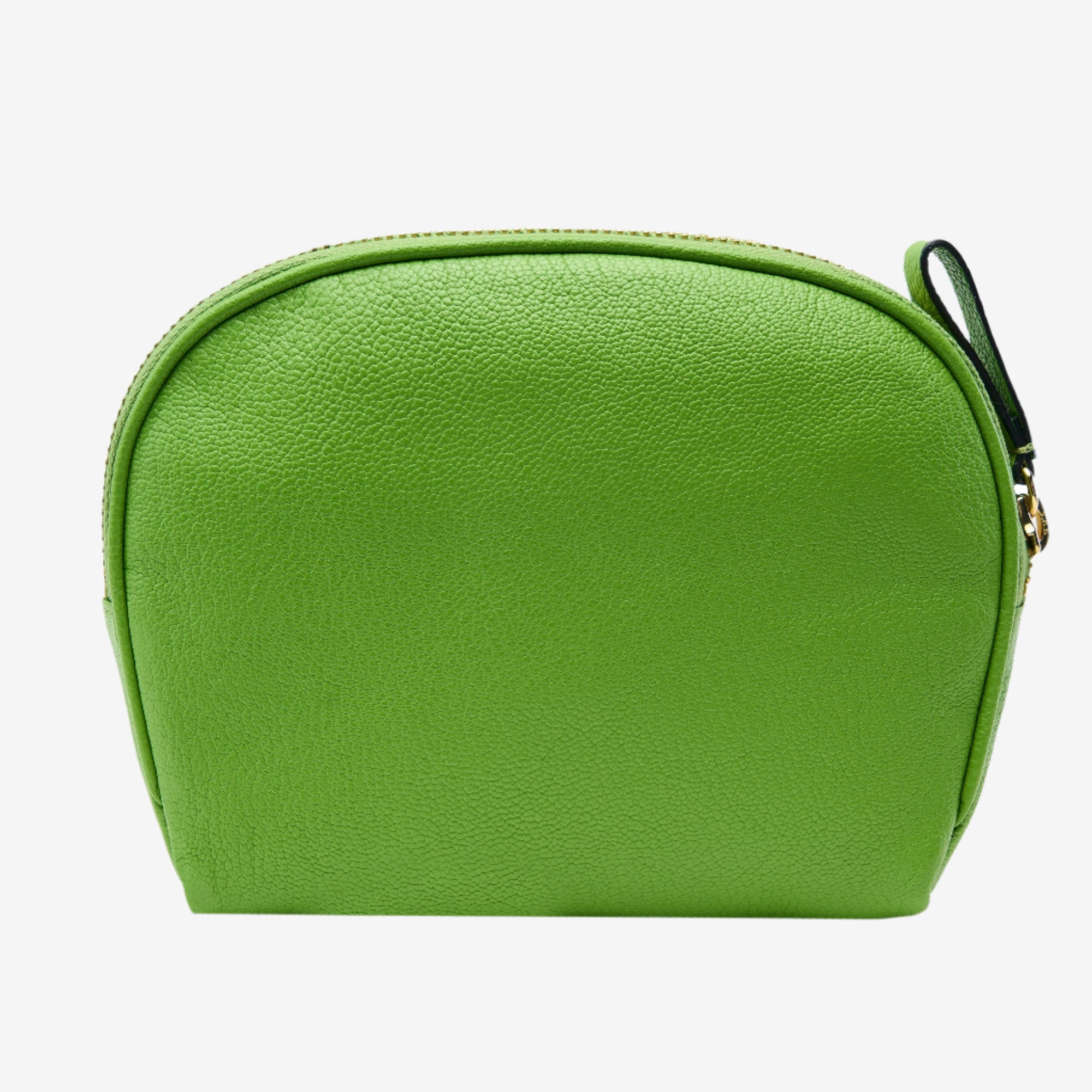 tusk-767-leather-clam-shape-cosmetic-case-mint-front